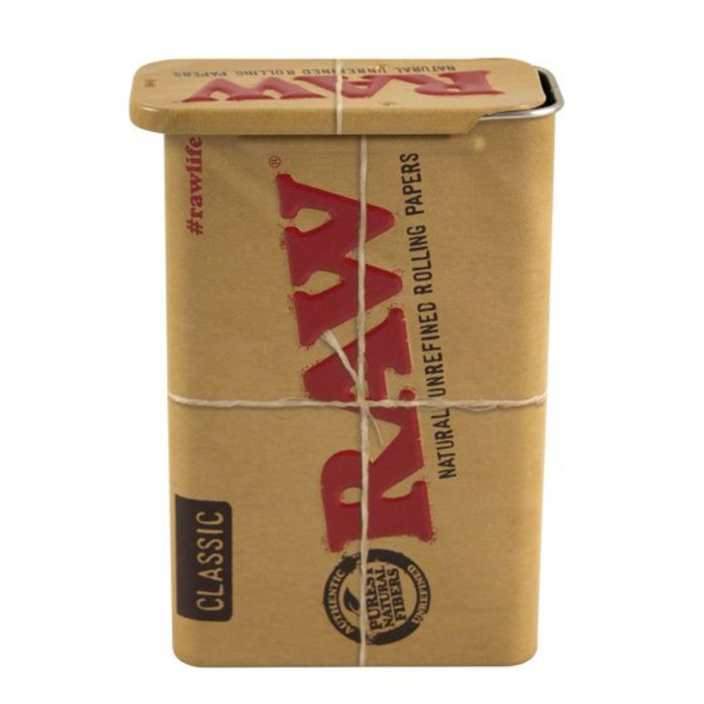 RAW Tin Slide, storage box with sliding lid