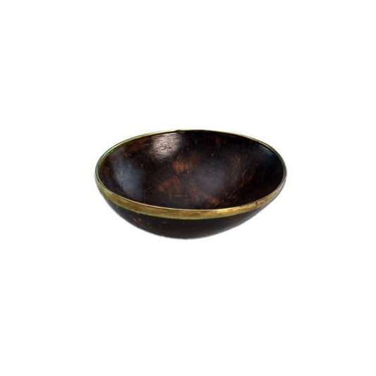 Kokosnuss Mischschale mit Messingrand gross